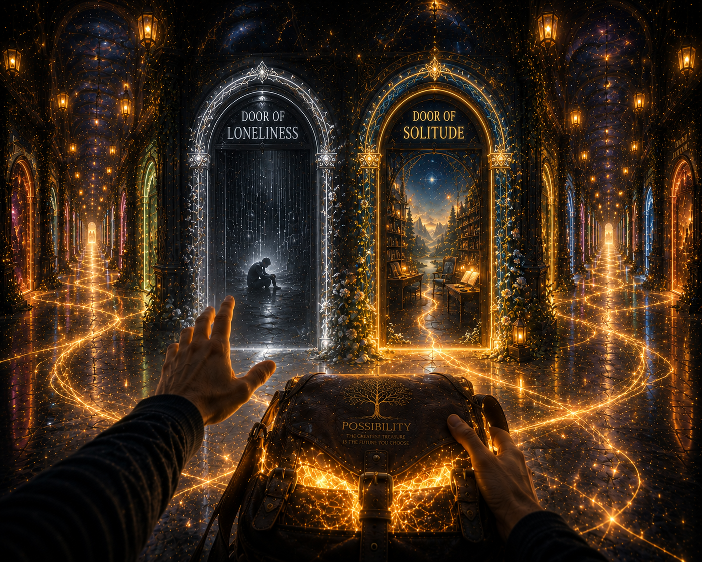 Canvas Art: "The Sanctuary of Solitude" Fantasy Wall Art Wrap